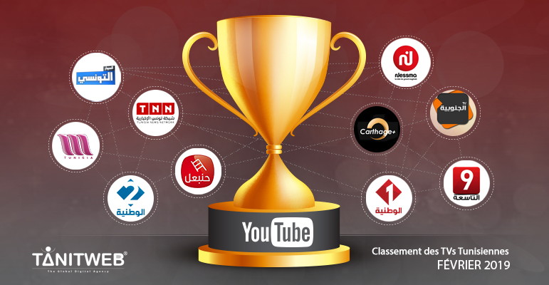 Classement des Chaines TV tunisiennes sur YouTube – Février 2019